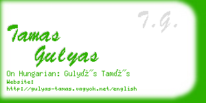 tamas gulyas business card